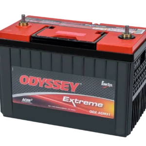 ODYSSEY Extreme automotive battery by EnerSys with top terminals, available at Sartin Marine. Perfect for powering boats and marine equipment in Lake Fork.